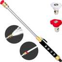 Jet Nozzle High Pressure Hose Nozzle, Hydro Jet High Pressure Watering Sprayer Cleaning Tool, Includes 2 High-Pressure Nozzles and Quick Connectors for Gutter Patio Car Pet Window Glass.
