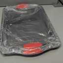 Baking Sheet Set, 2-Piece Cookie Sheet Set with Silicone Handles, Steel Baking Pan, Durable Baking Sheets for Oven, BPA Free Cookie Sheets for Baking Nonstick Set, Premium Sheet Pan, Black Baking Tray