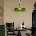 Mid Century Modern Chandelier: Glass Pendant Light for Kitchen Island - Retro Light Fixture for Dining Room (Green)