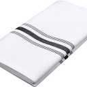 Bistro Restaurant Stripe Cloth Napkins Set of 12 Pack, Commercial Quality 18 x 22 Inches, MJS Linen Dinner Napkins Cloth Washable, Solution Dyed, Never Fade, Soil Release, Black Stripes