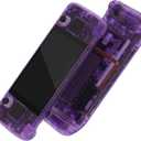 eXtremeRate Custom Faceplate Back Plate for Steam Deck LCD, Clear Atomic Purple Handheld Console Replacement Housing Case, DIY Full Set Shell with Buttons for Steam Deck Console - Console NOT Included