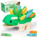 Hirger Spike The Fine Motor Dinosaur: Montessori Baby Sensory Toys for Toddlers 1-3, Preschool Learning Educational Activities, 12+ Months Old Birthday Gift