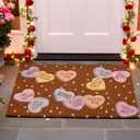 Valentines Door Mat Welcome Outdoor Red Heart Doormats Conversational Hearts Welcome Rug Outdoor Valentines Decorations Non Slip Floor Mats for Porch Entryway Indoor Home Bathroom Decor 30 * 20inches