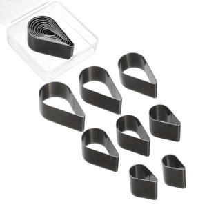 uxcell Leather Teardrop Shape Punch Cutter Set 8 Sizes Leather Hollow Cutter Kit Durable Punch Die Kit Carbon Steel Leather Punch Tool for Canvas Strap Belt Leathercraft Working 8pcs