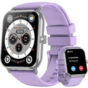 Smart Watch for Men Women, 1.85" HD Smart Watch with Bluetooth Calls,110+ Sport Modes Fitness Watch, Heart Rate/Sleep Monitor (Purple)