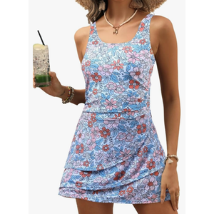 VIMPUNEC Women One Piece Swim Dress Swimsuit Tummy Control Modest Swim Skirt Bathing Suit Size L