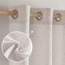 MIULEE Linen White Linen Curtains 96 Inch Long for Bedroom Living Room, Soft Thick Linen Textured Window Drapes Semi Sheer Light Filtering Grommet Top Burlap Look Decor, 2 Panels