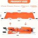 TrelaCo Folding Stretcher 81 x 21.3 x 5.4 Inch Aluminum Alloy Collapsible Gurney Emergency Portable Stretcher with Heavy Duty Handles Rubber Feet for Ambulance Patient Transport, Orange