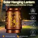 Solar Lantern Outdoor Hanging Waterproof Outside Metal Openwork Hummingbird Pattern Birthday Gifts for Women Mom Landscape Lights for Porch Garden Yard Patio Pathway Decor(Two Hummingbirds)