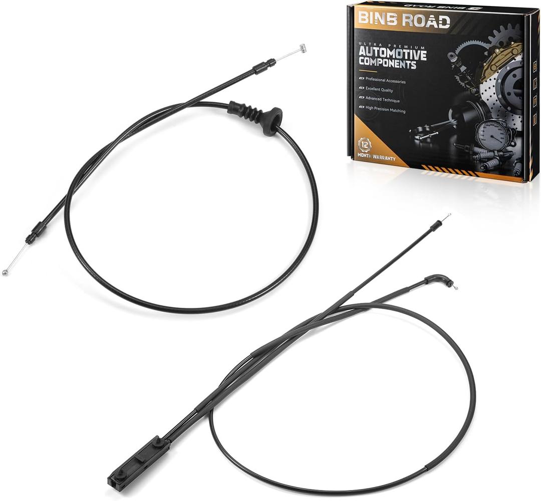 2Pcs Engine Hood Release Cable Wire 51237411315 + 51237313782 Compatible with BMW 320i 328i 428i F31 F80 F34 F32 F33 F36 (Front+Rear)