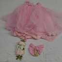 BGFKS Layered Tulle Tutu Dress for Toddler Girls,Baby Girl Rainbow Tutu Princess Skirt Set with Flower Headband. (12 Months, Pink)