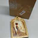 2 Pcs Vintage Gold Frames 5x7 Gold Frames with Glass Floral Relic Hand Crafted Resin Antique for Tabletop Display, Retro Design Home Decor (Novel)