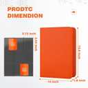 Trading Card Binder with 9 Side Loading Pocket Card Album Hold Up to 540 Cards PU Card Collection Binder, Collectible Albums Card Folder for MTG, TCG, Sports Cards 9-Orange