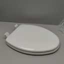 Mayfair Linden Slow Close Toilet Seat, Non Slip Heavy Duty Wood, Easy Install, Elongated, White