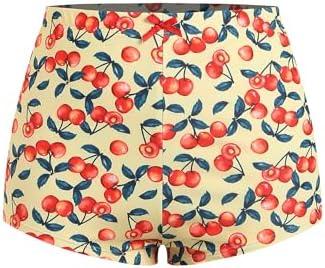 ZAFUL Women's Swim Shorts High Waisted Bow Gingham Floral Print Boyshorts Bathing Suit Swimsuit Bottoms Board Shorts, Small