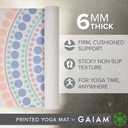 Gaiam Yoga Mat - Premium 6mm Print Extra Thick Non Slip Exercise & Fitness Mat for All Types of Yoga, Pilates & Floor Workouts (68"L x 24"W x 6mm Thick)
