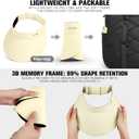 Sun Visor for Women Wide Brim Summer UPF50+ UV Protection Seamless Sun Hats Foldable Beach Cap (One Size, Beige)