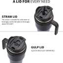 ALOUFEA 20 oz Insulated Coffee Mug Tumbler with Handle, Stainless Steel Travel Mug Tumbler with Lid and Straw,Double Wall Vacuum Leak Proof Ice Coffee Thermal Cup, Black