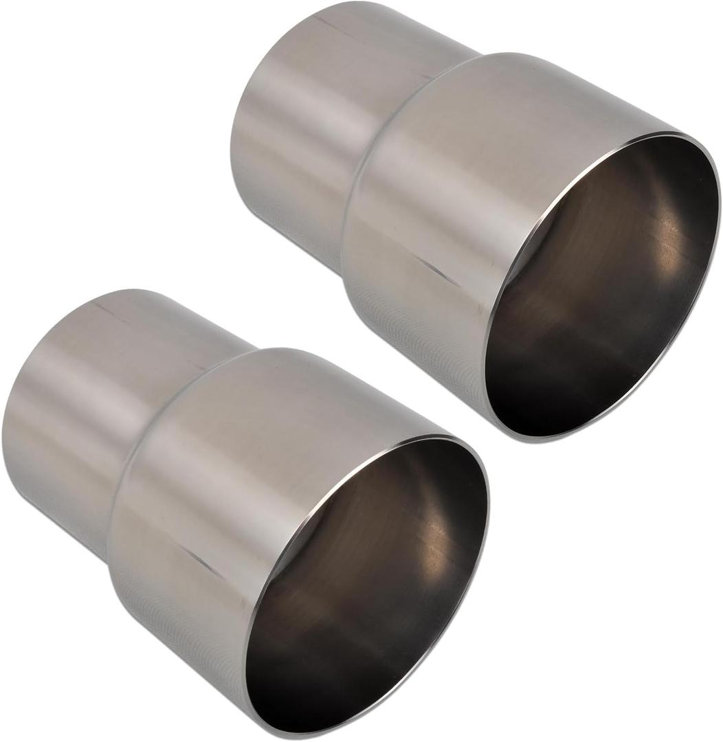 SSN Exhaust Pipe Reducer Component Adapter 2.5 Inch ID to 3.0 Inch ID Polished 304 Stainless Steel Universal ID 2.5" to ID 3.0" Exhaust Pipe Reducer Adapter 4 Inch Length-Pair