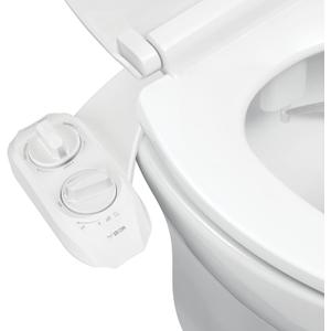 LUXE Bidet NEO 185 Plus - Patented Bidet Attachment for Toilet Seat, Innovative Hinges to Clean, Slide-in Easy Install, Advanced 360 Self-Clean, Dual Nozzles, Feminine & Rear Wash (White)
