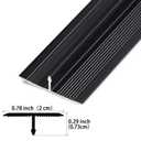 Trimold 3Pcs Aluminum T Molding Trim & Floor Transition Strips, Flat Divider Strip for Door Threshold and Joining Flooring Gaps of Laminate Planks Tile (4.2Ft x 0.8In, Brushed Black)