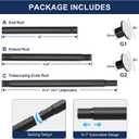 No Drilling Closet Rod, 27.5-82 Inches Hanging Closet Rod for Clothes, Closet Bar & Pole Heavy-duty, Closet Rods for Hanging Clothes For Closet Wardrobes Bathroom Laundry RV Curtains, Black