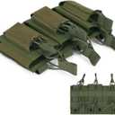 CamGo Triple Mag Pouch Tactical Molle Magazine Pouches Elastic Open-Top Tripple Magazine Holder for 5.56mm M4/M14/M16/AK/AR Rifle Pistol Magazines Carrier