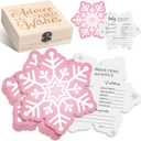 RattanView 50 Pcs Double Side Baby It's Cold Outside Baby Shower Prediction Advice Cards Winter Wonderland Games Card with Wooden Keepsake Box for Winter Christmas Party