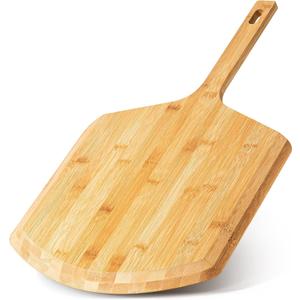 Pizza Peel 16 Inch, Natural Bamboo Pizza Peel Pizza Paddle Spatula Oven Accessory for Large Wood Pizza Board For Transferring & Serving, Wood Pizza Cutting Board for Cheese Bread Fruit Vegetables