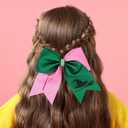 4Pcs Cute Hair Clips Pink Green Bow Blue Pink Blue Polka dot Bow for Women Princess Witch Hair Accessories for Halloween Christmas Gifts