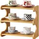 BFTOU Bamboo Desk Organizer Multifunctional 3 Tier Office Table Shelf Bookshelf Supplies Storage Rack for Kitchen Living Room