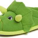 Dearfoams Unisex-Child Kids Toddlers Whimsical Animal Critter Washable Slipper (1 Big Kid, Green Dinosaur)