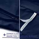 YnM Exclusive Cotton Duvet Cover for Weighted Blankets with 16 Strings (Navy, 60"x80")