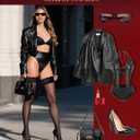 RSLOVE Women's Lace Top Thigh High Sheer Stockings Antiskid Silicone Ultra Shimmery Pantyhose (Black)