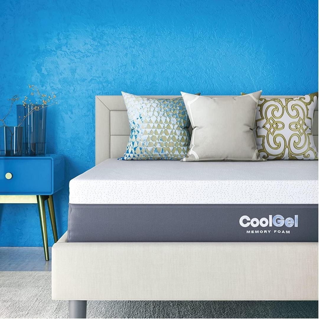 COOL GEL Memory Foam 12-Inch Mattress with Pillow, CertiPUR-US Certified, Mattress in a Box, Queen, White