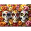 2 x 1000 Piece Puzzles for Adults Clearance, Artistic Skull Flower for Adults Puzzle, Mexican Day of The Dead (Dia de Los Muertos) for Gifts Birthday Party Games Family, 27.5" X 19.7" Dust Free