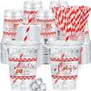 Pickmesh 29 Pcs Red Baby Shower Party Plastic Cup 12 oz a Little Strawberry Is on the Way Thick Clear Cup Lids Straws Autumn Gender Reveal Thanksgiving Party Supplies Decorations