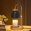 Candle Warmer Lamp with Timer and Dimmer and 2 Bulbs, Height and Brightness Adjustable, Black Electric Wax Warmer for Women Mom, Best Birthday and House Warming Gift New Home Decor