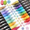 Glitter Markers Outline Glitter Pens: 20 Shimmer Metallic Tween Teen Girl Gifts Trendy Stuff 4-16 Year Old,Arts Crafts Kids Ages 8-12,Art Supplies Kids 6-8 9-12 10-12,Cute Cool Fun Crafts Girls 8-12