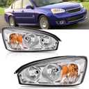 A&P For 2004-2007 Chevy Malibu, 08 Chevy Malibu Classic Headlights Headlamp Assembly Replacement Driver and Passenger Side, Chrome