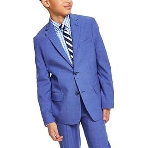 Tommy Hilfiger Boys' Blazer Suit Jacket, Button Closure, Notch Lapel & Front Flap Pockets, Mazarine Blue1, 18