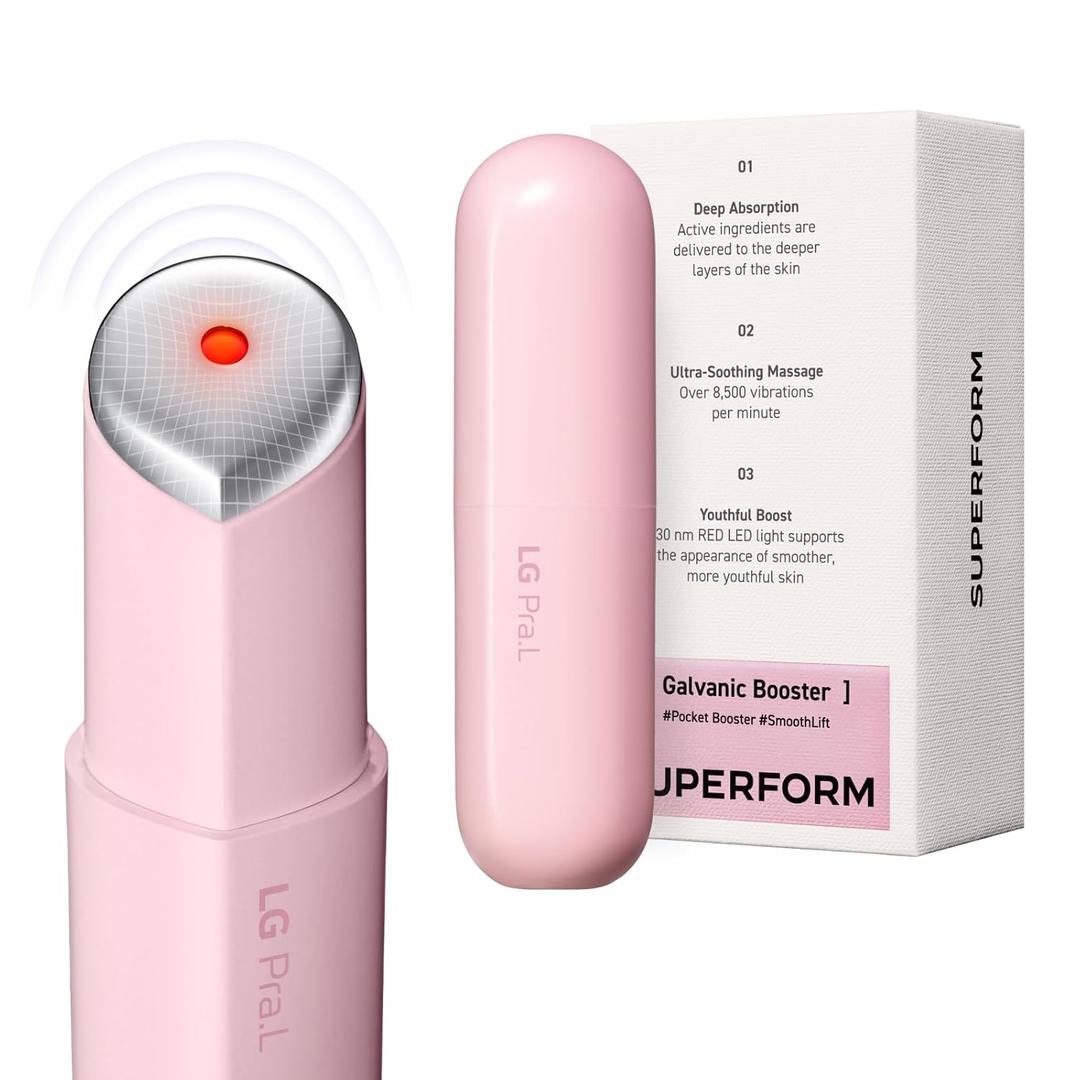 Superform Galvanic Booster Blush Pink, 1min booster for ageless skin, anti-aging and firming pocket booster, Korean skincare, Glow on the go, Serum booster device, Glass skin, Gift
