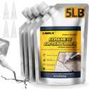 Concrete Crack Filler,5 LB High Elasticity Cement Crack Filler,Self-Leveling Quick-Drying & Waterproof Concrete Caulk,Concrete Repair for Driveway,Walkway,Patio,Joint,Indoor and Outdoor,Grey (80oz)