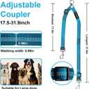 MingXpet Double Dog Leash for Two Dogs, No Pull Dog Leash, 360 Swivel No Tangle for Large Dogs Walking & Training, Shock Absorbing Reflective Bungee, Blue