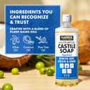 HARRIS Multi-Purpose Pure Castile Soap, Made with Olive, Coconut, and Pine Tree Oil, Uses for Face, Body, Hand, Hair, Home, Dishes, and Laundry, Peppermint, 32 Fl Oz