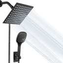NearMoon Shower Head with Hose, High Pressure Stainless Steel Rain Shower and 3 Settings Handheld Spray Combo with Push Button Flow Control (8 Inch Showerhead Set, Matte Black)