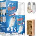 2 x Shoe Cleaner, 100ml White Shoe Cleaner with Shoe Brush, Sneaker Cleaner Removes Dirt & Grime, Shoe Cleaning Kit Ideal for All Color and Material Footwear Including Leather, Knit, Canvas, Suede, Boots (Purple)