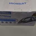 Steam Iron for Clothes Rapid Heating, 1700W Iron Burst of Steam, Non-Stick Ceramic Soleplate, Auto shutoff, Anti-Drip, Self-Cleaning, 10.14oz Water Tank Ironing Clothes for All Fabrics, Grey