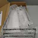 Forbena White Floating Shelves for Bathroom Organizer Over Toilet, Bathroom Shelves Wall Mounted with Towel Rack, Corner Wall Shelf for Bedroom Decor Kitchen Storage (WhiteDark Grey, Set of 2)