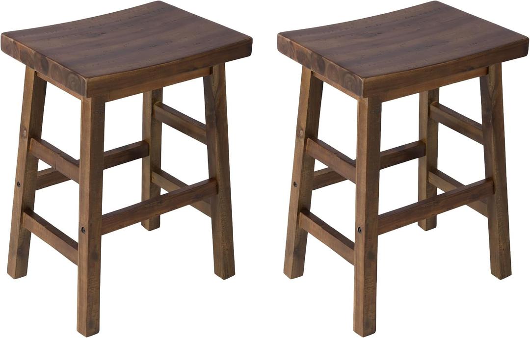 Alaterre Furniture Durango Counter Height Bar Stools Set of 2, Natural, 26”